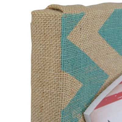  Northlight Rectangular Burlap Covered "Beach Closed" Shark Bite Surfboard Wall Art 24"
