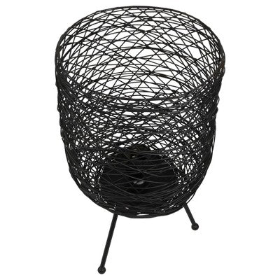  Northlight Basket Weave-Style Iron Table Lamp - 14.5" - Black