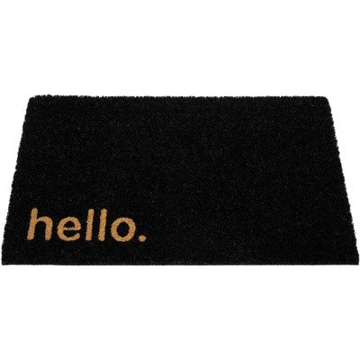  Northlight Black Coir "Hello" Outdoor Doormat 18" X 30"