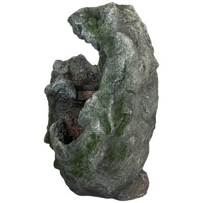  Northlight 32" Lighted Rock Waterfall Outdoor Garden Water Fountain