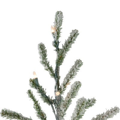  Northlight 5' Prelit Artificial Christmas Tree Flocked Alpine Twig - Warm White Lights