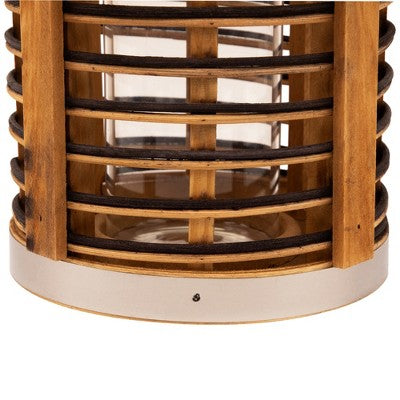  Northlight Rattan Glass Candle Lantern With Jute Handle - 7.5"
