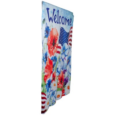  Northlight Welcome Patriotic Floral Outdoor House Flag 40" X 28"