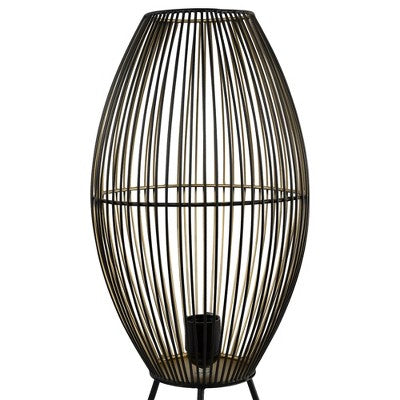  Northlight Oval Cage-Style Iron Table Lamp - 20" - Black And Gold