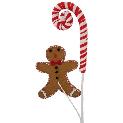  Northlight 28" Gingerbread And Candy Cane Swirls Christmas Spray