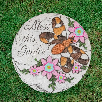  Northlight 10" Bless This Garden Outdoor Floral Garden Stone
