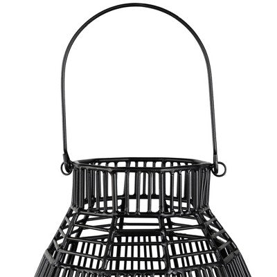  Northlight Medium Iron Geometric Hurricane Candle Lantern - 8.25" - Black