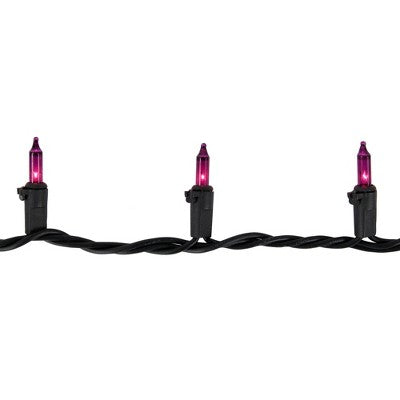  Northlight Mini Incandescent Christmas Lights - Purple - 20.25' Black Wire - 100ct