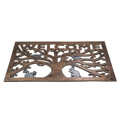  Northlight Tree With Animals Rectangular "Welcome" Doormat 18" X 30"