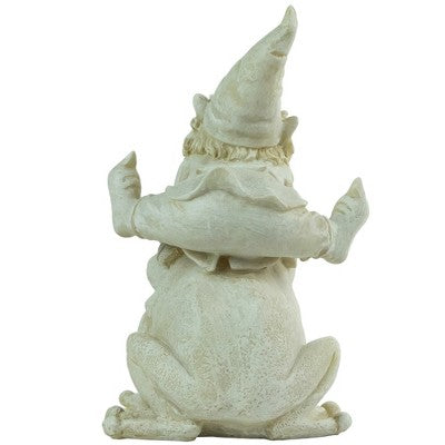  Northlight 9.75" Spring Weathered Frog And Gnome Outdoor Patio Garden Statue - Ivory