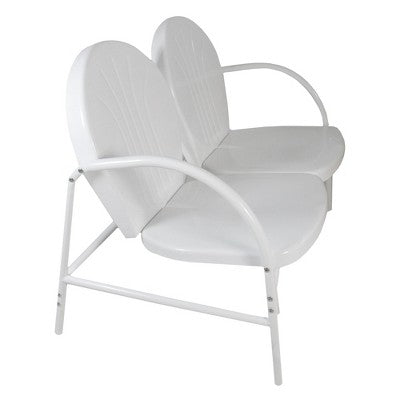  Northlight 47-Inch Outdoor Retro Tulip Loveseat, White