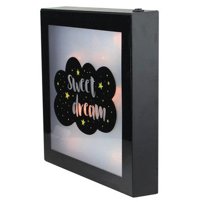  Northlight 9” Battery Operated LED Lighted “Sweet Dream” Cloud Framed Night Light Box
