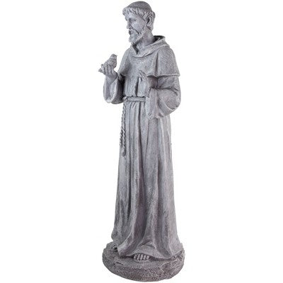  Northlight 28" St. Francis With Bird Outdoor Garden Statue