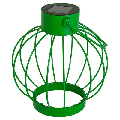  Northlight 6.5" Green Outdoor Hanging LED Solar Lantern With Handle