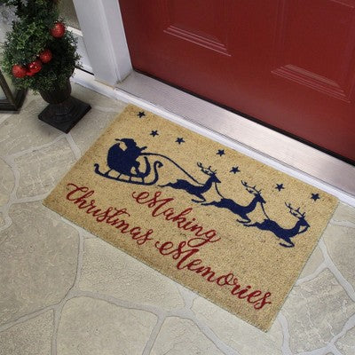  Northlight Santa And Reindeer Making Christmas Memories Doormat 18" X 30"