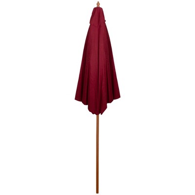  Northlight 8.5ft Outdoor Patio Market Umbrella With Wooden Pole, Burgundy