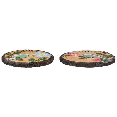  Northlight Set Of 2 Welcome Birds Outdoor Floral Garden Stones 11"