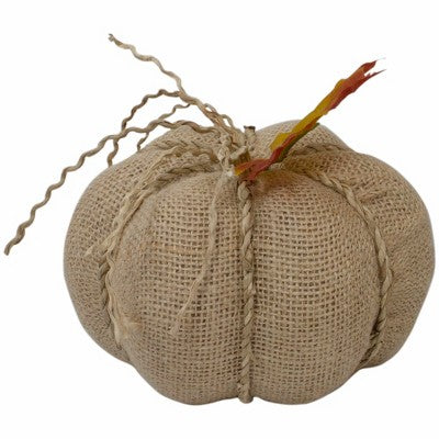  Northlight 5.5" Beige Burlap Autumn Harvest Table Top Pumpkin