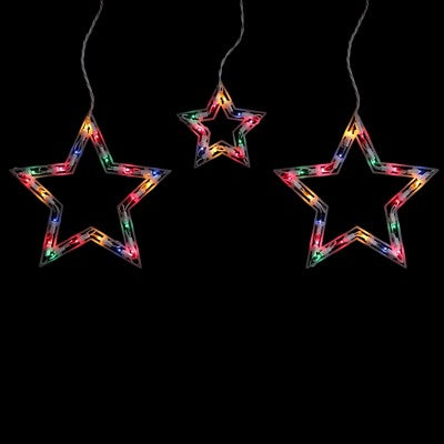  Northlight Star Shaped Icicle Christmas Lights - Multicolor - 7' White Wire - 6ct