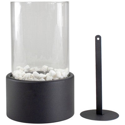  Northlight 10.5" Bio Ethanol Round Portable Tabletop Fireplace With Black Base