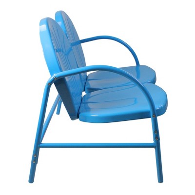  Northlight 47-Inch Outdoor Retro Tulip Loveseat, Sky Blue
