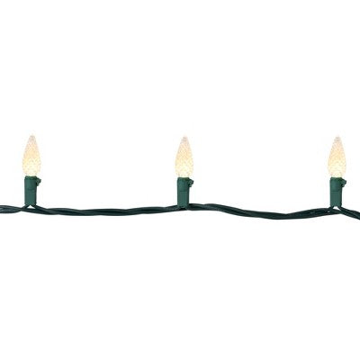  Northlight LED Faceted C6 Christmas Lights - Warm White - 23' Green Wire - 70ct