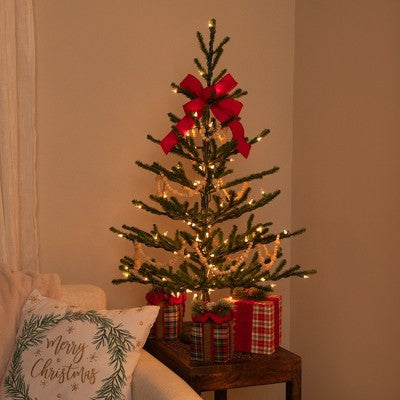  Northlight Alpine Coral Artificial Christmas Tree With Metal Base - 3' - Clear Lights