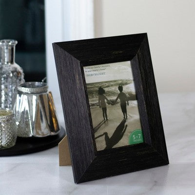  Northlight 10" Distressed Finish Black Picture Frame With Easel Back For 5" X 7" Photos