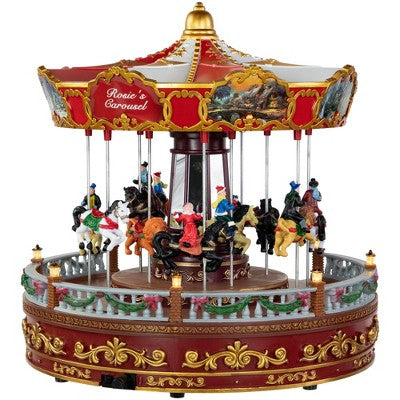  Northlight 14" LED Lighted Animated And Musical Carousel Christmas Decoration