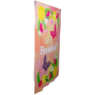  Northlight Life Is Beautiful Pink Floral Outdoor House Flag 28" X 40"