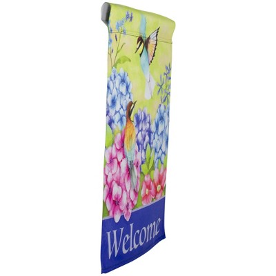  Northlight Welcome Floral Hummingbird Outdoor Garden Flag 12.5" X 18"