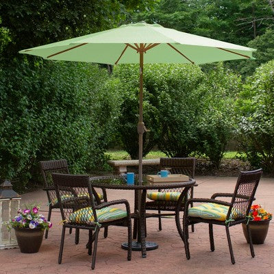  Northlight 9ft Outdoor Patio Market Umbrella With Hand Crank And Tilt, Sage Green