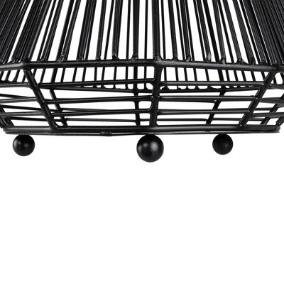  Northlight Medium Iron Geometric Hurricane Candle Lantern - 8.25" - Black