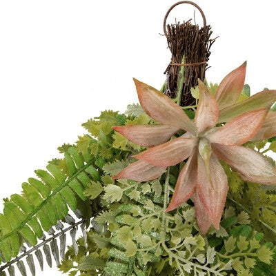  Northlight Fern And Succulents Artificial Spring Teardrop Swag - 28"