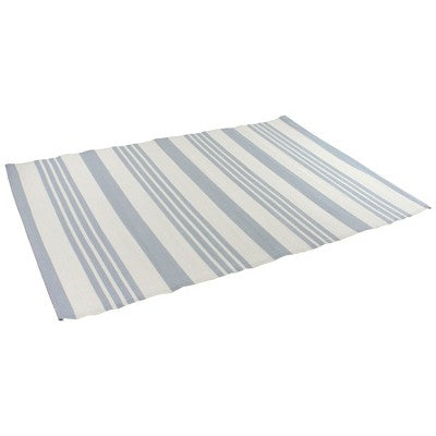  Northlight 4' X 6' Light Blue And White Striped Rectangular Outdoor Area Rug