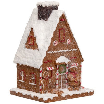  Northlight Frosted Gingerbread House With Gingerbread Man Christmas Decoration - 8.5"