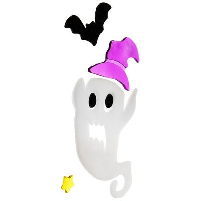  Northlight Haunted House And Ghost Halloween Gel Window Clings - Purple And Black - 15pc