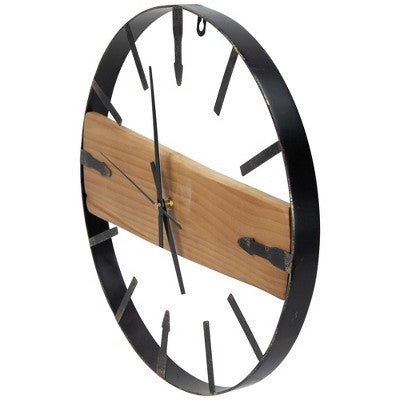  Northlight Rustic Metal Frame Wall Clock -15.75" - Black