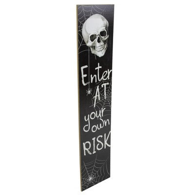  Northlight 36" Enter At Your Own Risk Wood Halloween Wall Sign