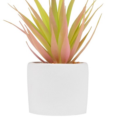  Northlight 6.5" Green Artificial Sword Grass In A White Pot