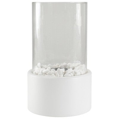  Northlight 10.5" Bio Ethanol Round Portable Tabletop Fireplace With White Base