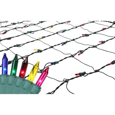  Northlight Mini Net Style Christmas Lights - 4' X 6' - Multicolor - Green Wire
