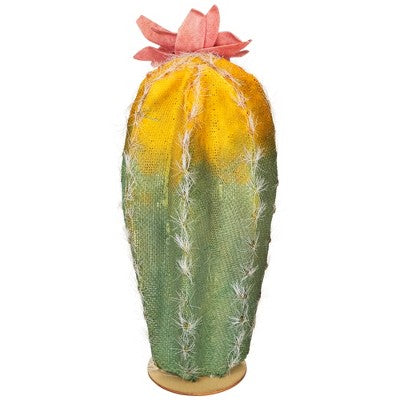 Northlight 8.5" Flowering Cactus Artificial Plant Table Top Decoration - Green/Yellow