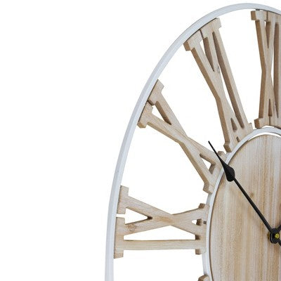  Northlight 28" Metal Framed Roman Numeral Battery Operated Round Wall Clock