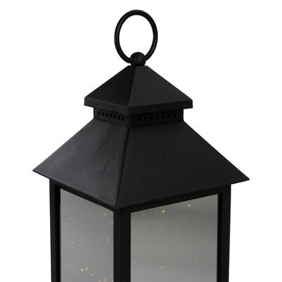  Northlight LED Lighted Flickering Candle Lantern - 12" - Black - Warm White Light