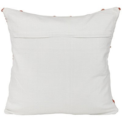  Northlight 20" Orange And Cream Handloom Woven Outdoor Square Throw Pillow