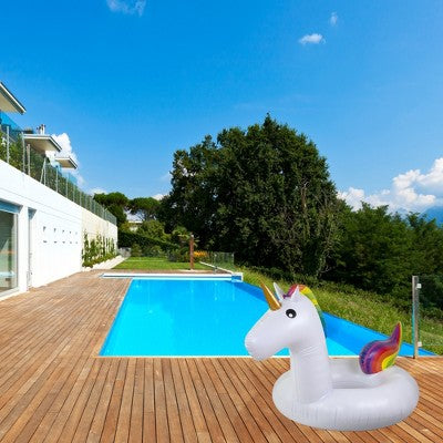  Northlight 68" Rainbow Unicorn Inflatable Swimming Pool Tube Ring Float