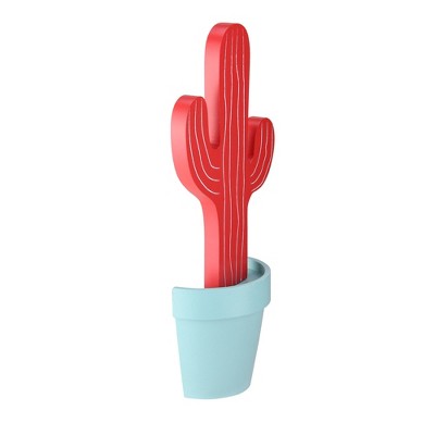  Northlight 13.5" Red And Blue Embellished Wood Cactus Wall Decoration