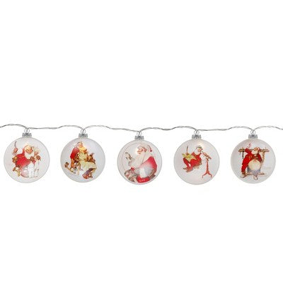  Northlight Set Of 5 Glass Norman Rockwell Christmas Disc Lights
