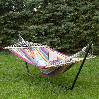  Northlight Cotton Striped Two Person Double Hammock - 76" X 59"